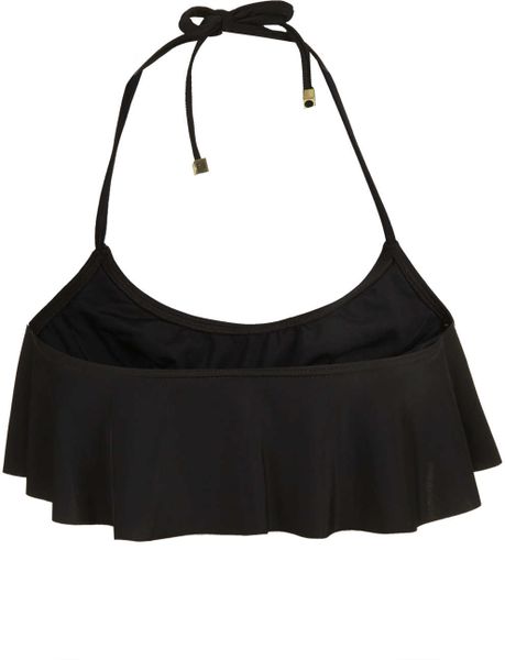 Topshop Black Shelf Bikini Top in Black | Lyst