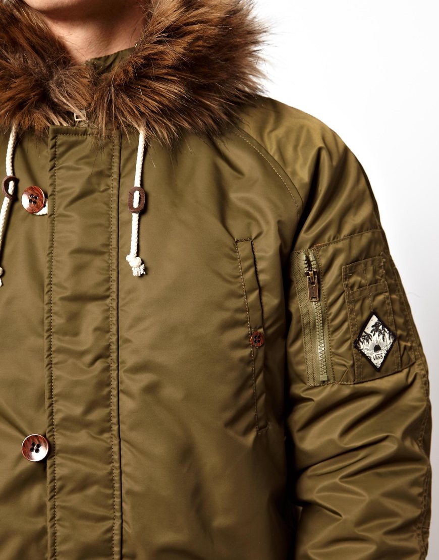 Lyst - Vans Parka Coat By Joel Tudor with Hood in Green for Men