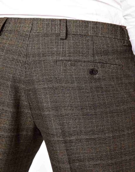 Tfnc Asos Slim Fit Suit Pants in Check in Brown for Men | Lyst