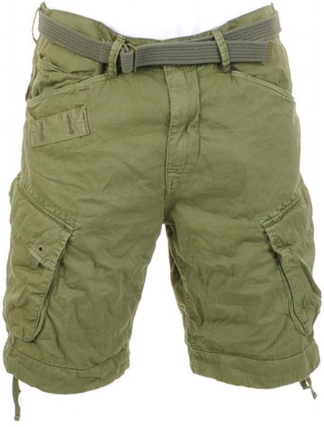 G-star Raw Cargo Rovic Belt Loose Shorts in Green for Men | Lyst