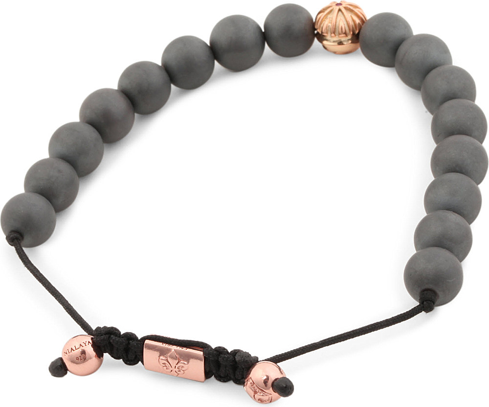 Nialaya Diamond Beaded Bracelet In Gray For Men Lyst Gallery