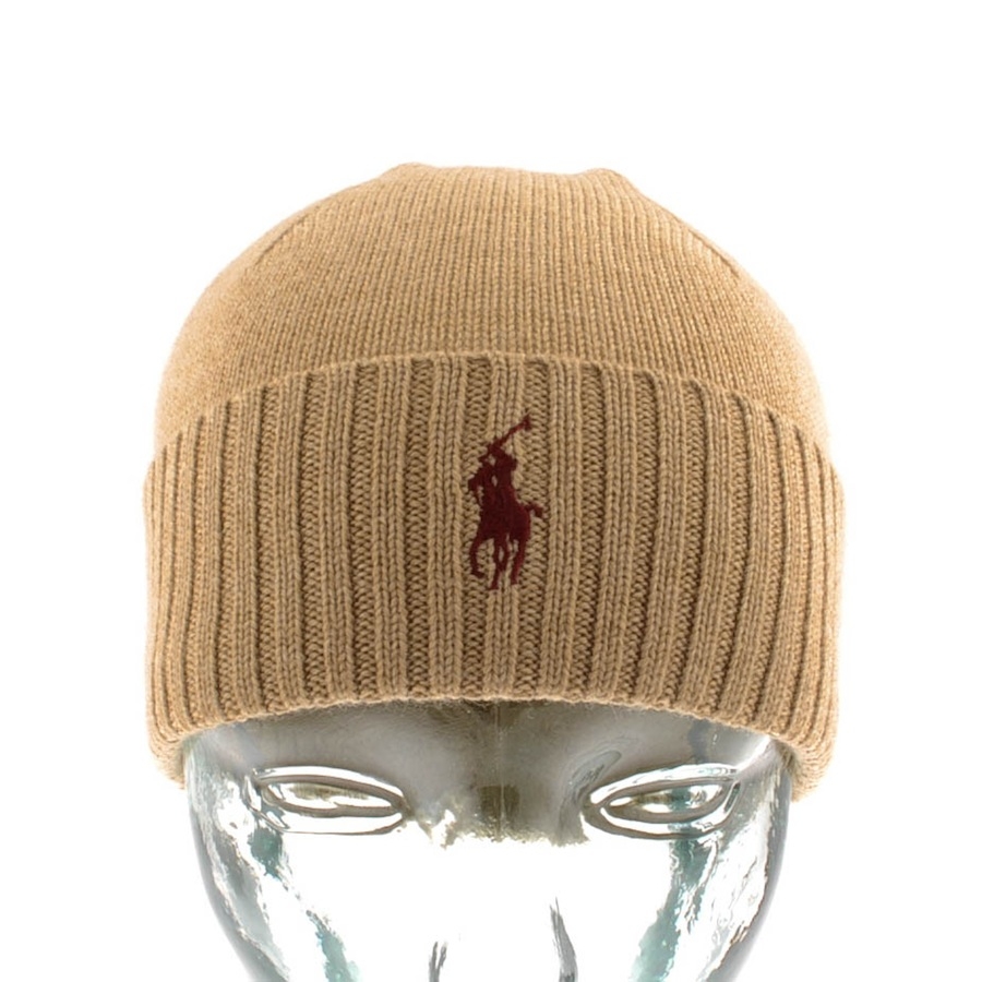 Lyst - Ralph Lauren Merino Fold Beanie Hat Camel Brown in Natural for Men