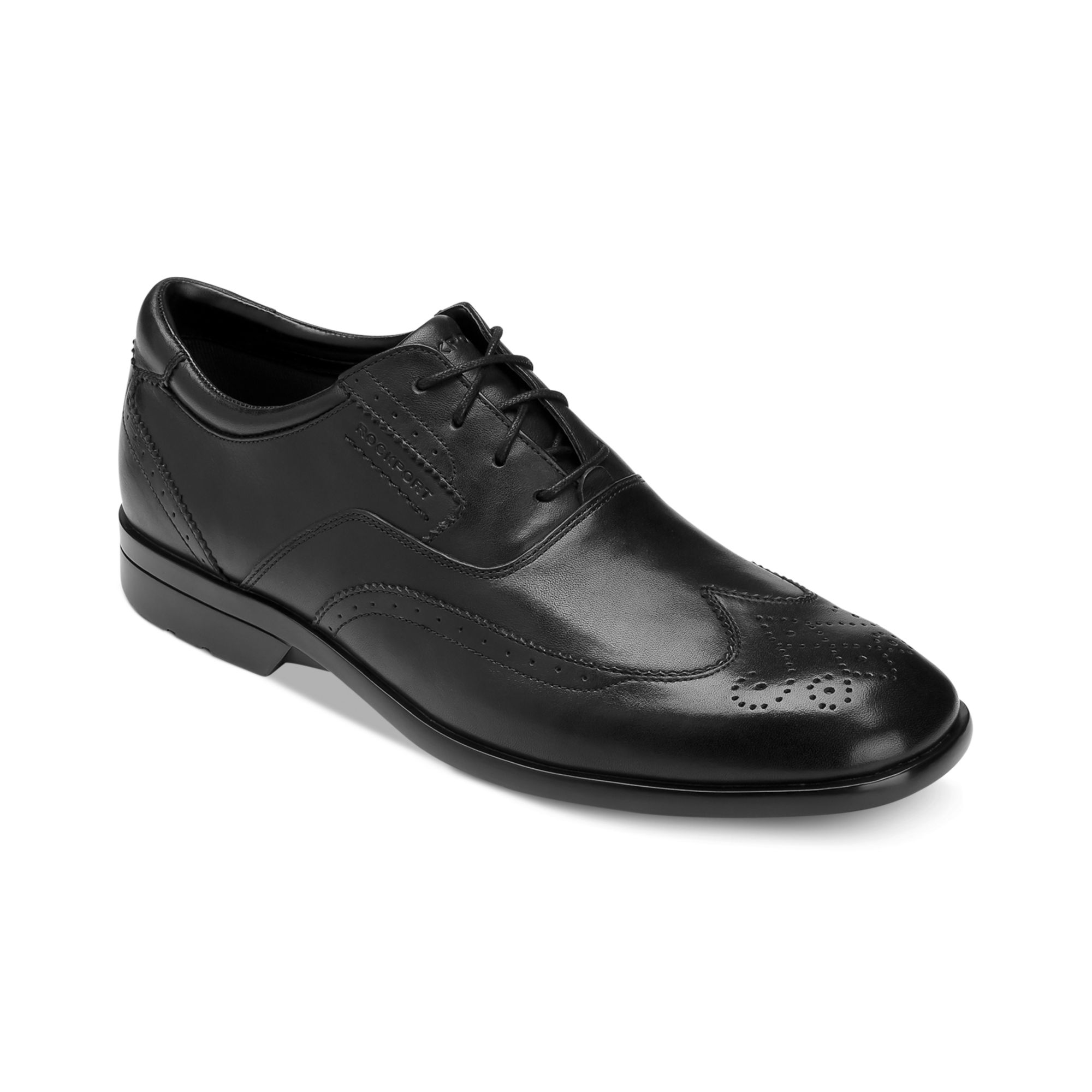 Rockport Business Lite Wingtip Shoes in Black for Men | Lyst