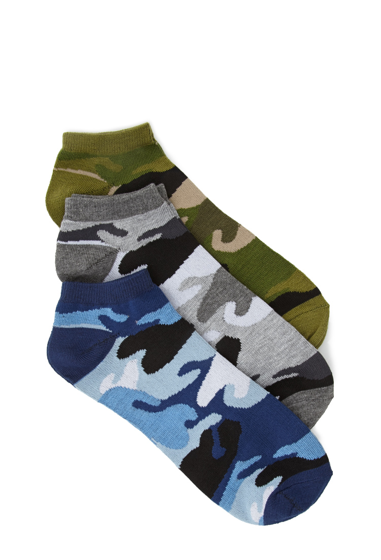 21men Camo Ankle Sock Set in Multicolor for Men (Grey/green) | Lyst
