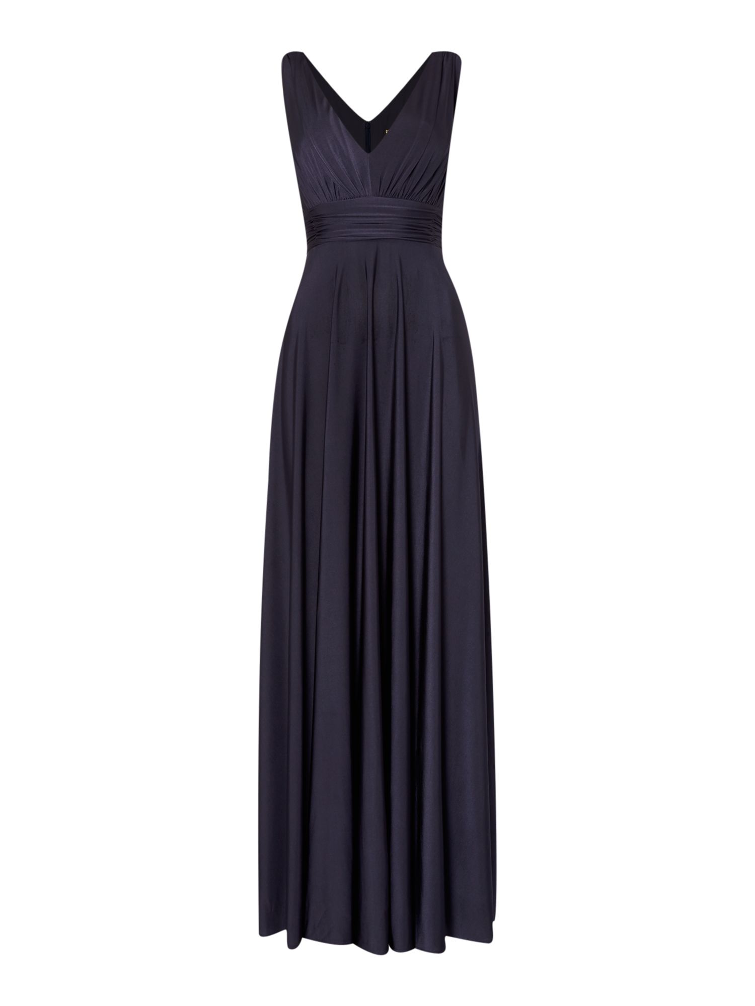 Biba Deep V Full Skirted Maxi Dress in Blue (Grey) | Lyst
