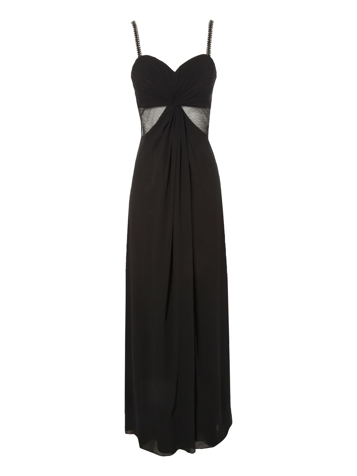 Jane norman Knot Front Maxi Dress in Black | Lyst
