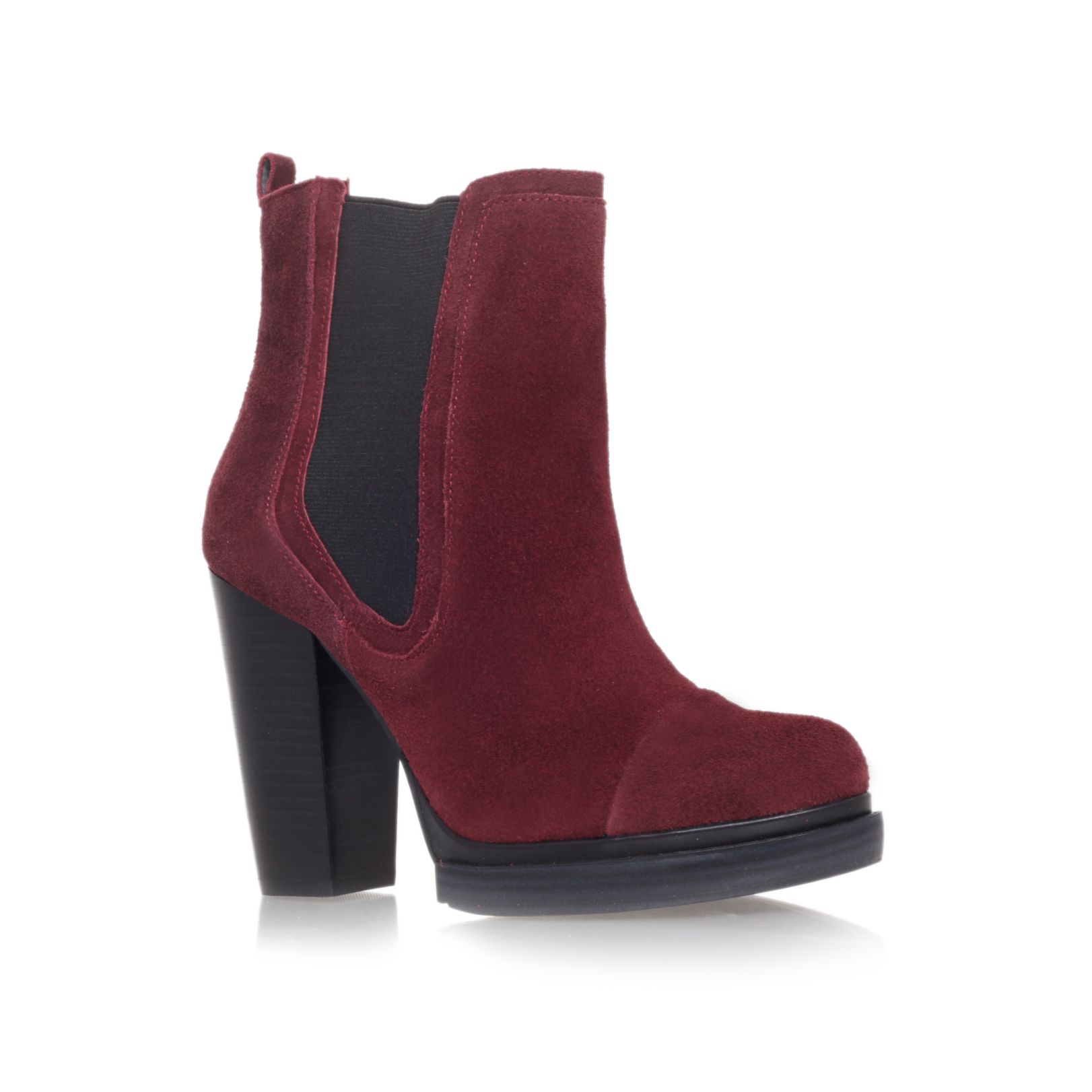 Kg by kurt geiger Shannon High Heel Chelsea Boots in Red | Lyst