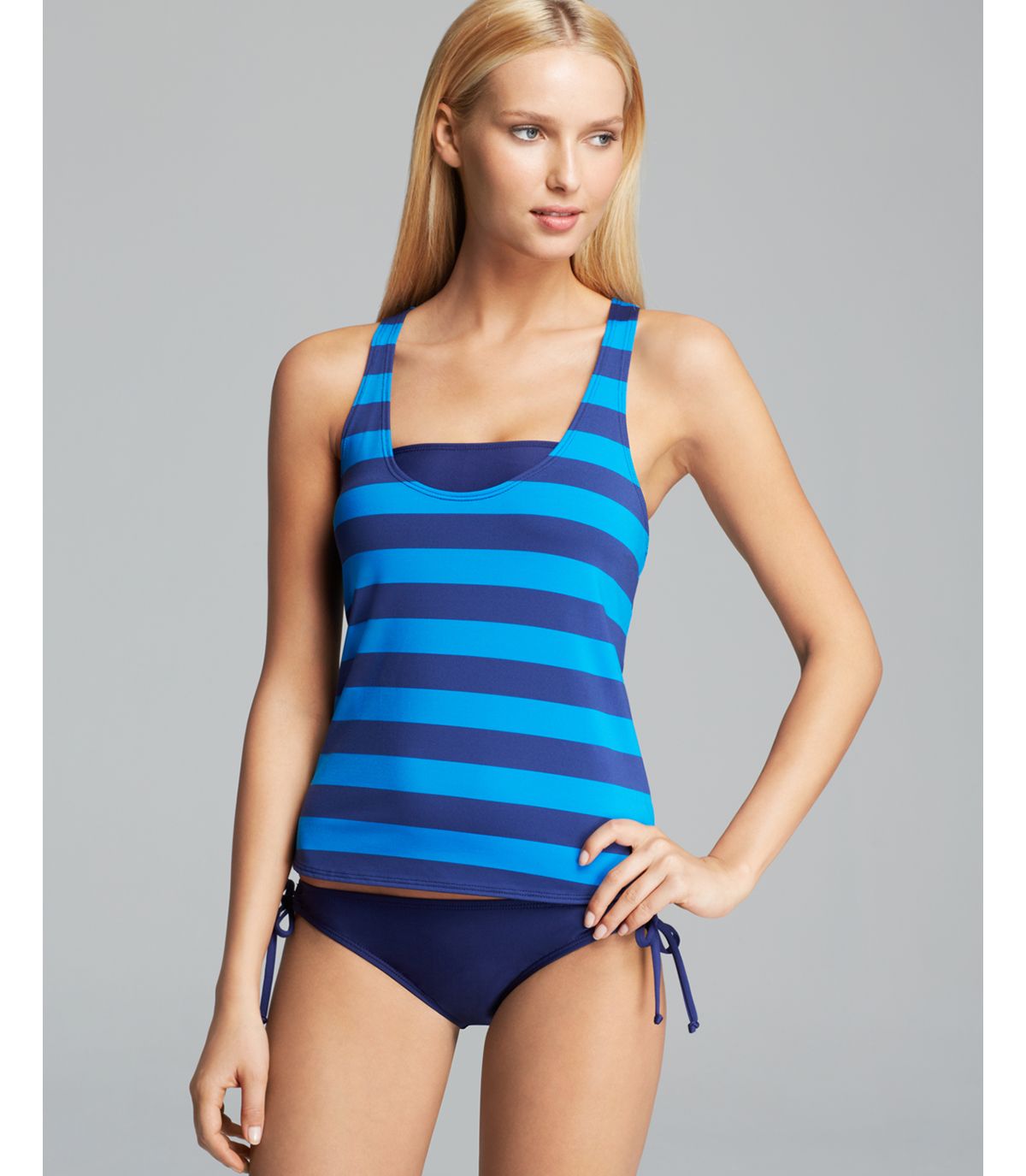Splendid Marcel Stripe Two in One Tankini in Blue | Lyst