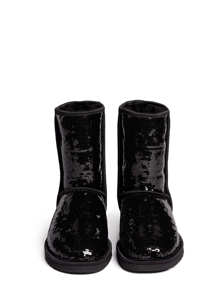 Ugg Classic Short Sparkles Boots In Black Lyst