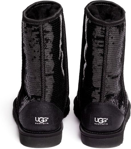 Ugg Classic Short Sparkles Boots in Black | Lyst