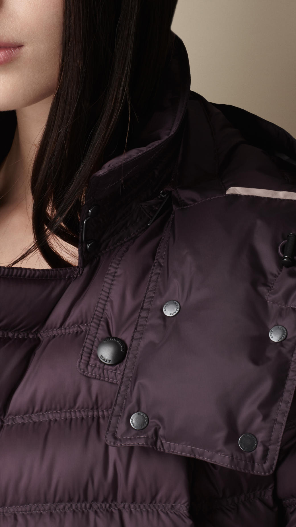 Lyst Burberry Heritage Downfilled Puffer Jacket in Purple