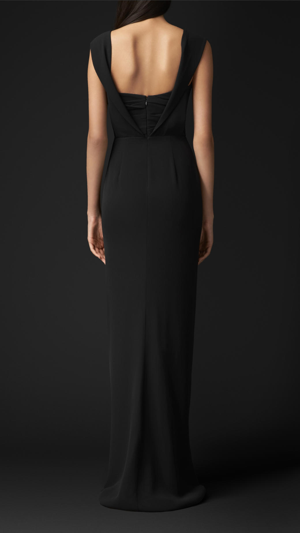 Lyst - Burberry Wrapped Bodice Evening Gown in Black