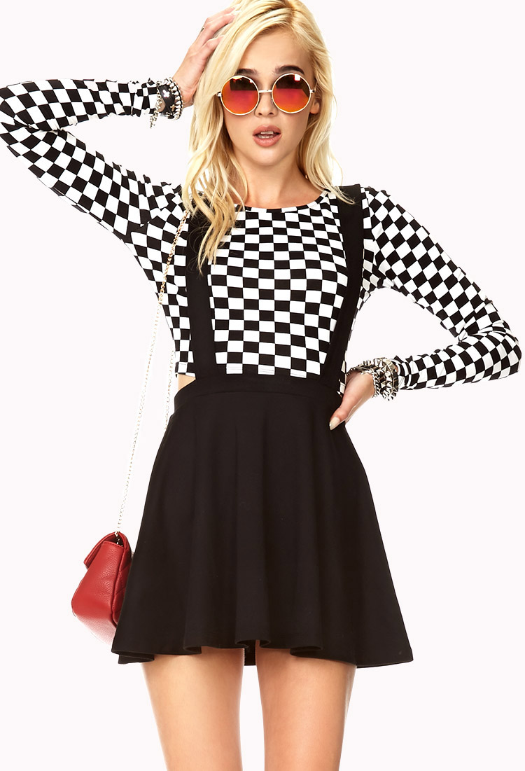 Lyst Forever  21  Street Chic Overall Dress in Black