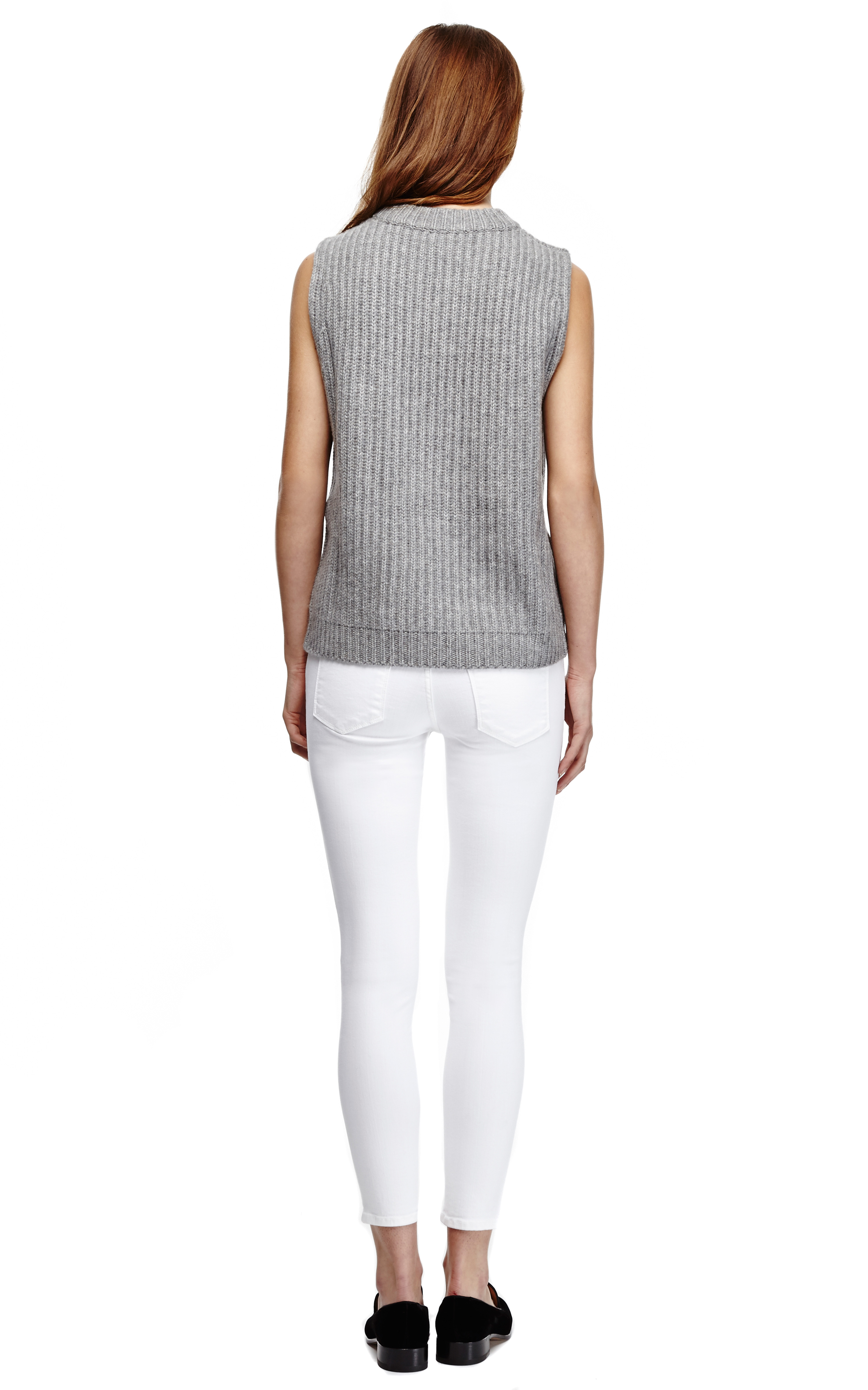 Kule Cashmere Crew Neck Sweater Vest in Gray | Lyst