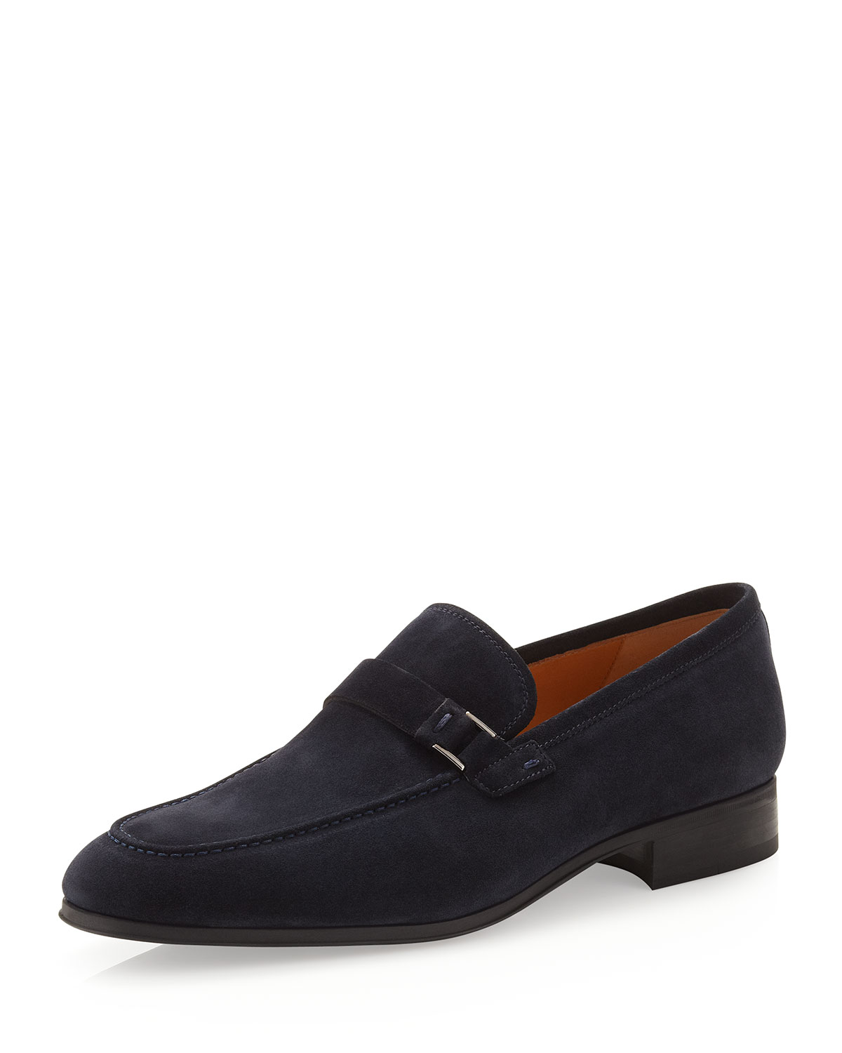 Magnanni For Neiman Marcus Suede Loafer Navy in Blue for Men (navy) | Lyst