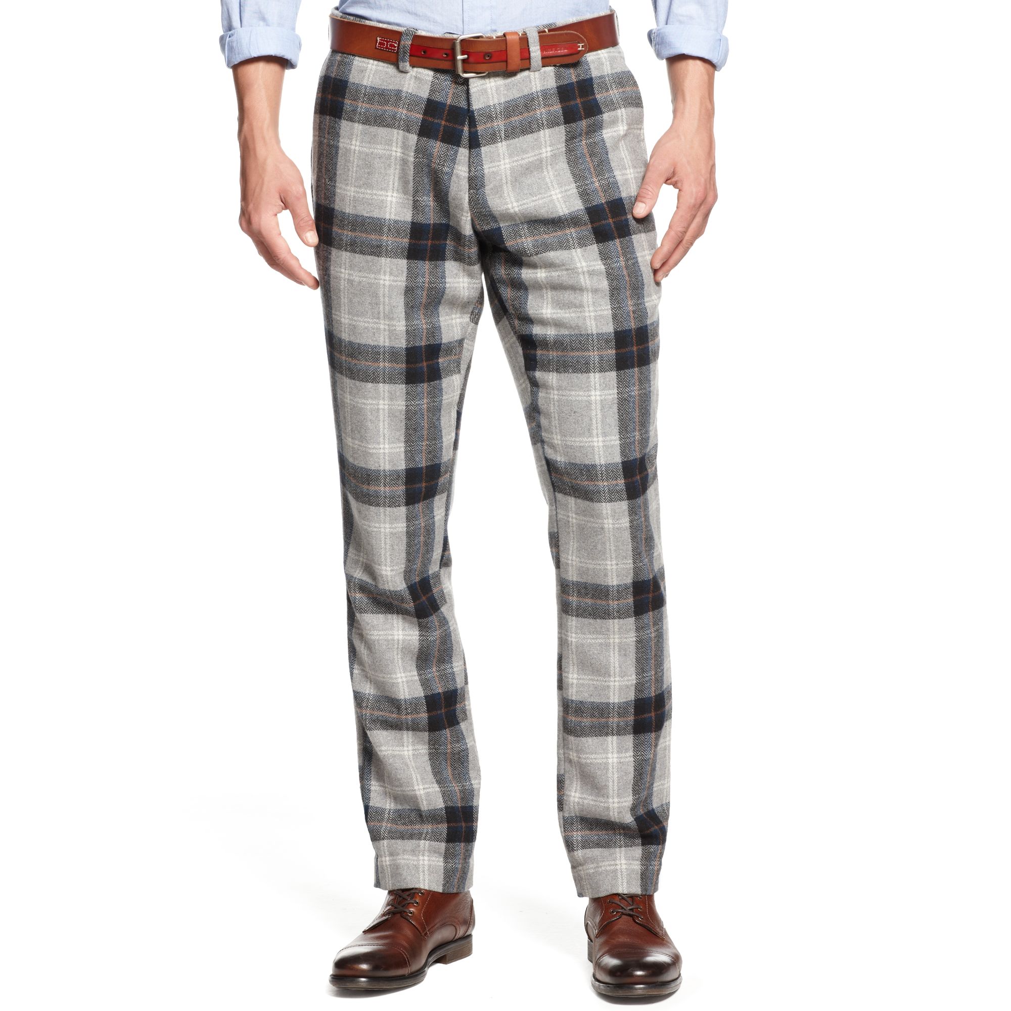 Tommy Hilfiger Chester Plaid University Dress Pant in Gray for Men ...