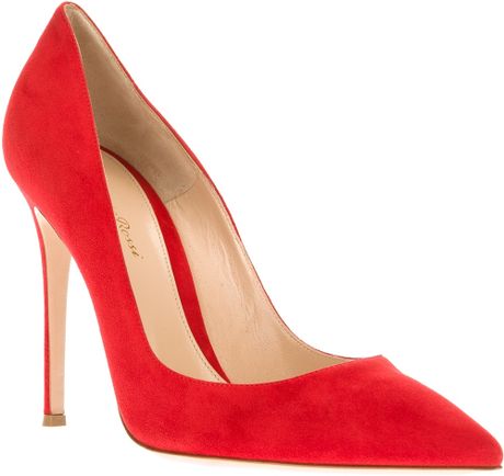 Gianvito Rossi Pointed Toe Pump in Red | Lyst