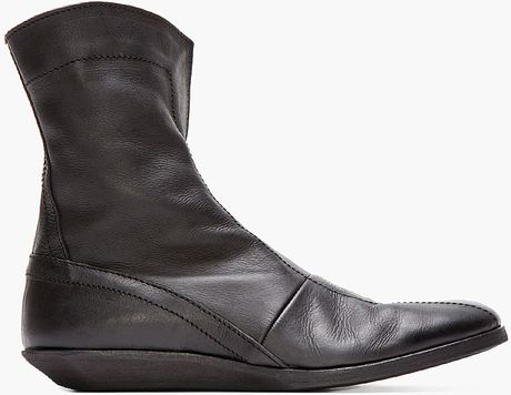 Ma Julius Black Leather Zippered Boots in Black for Men | Lyst