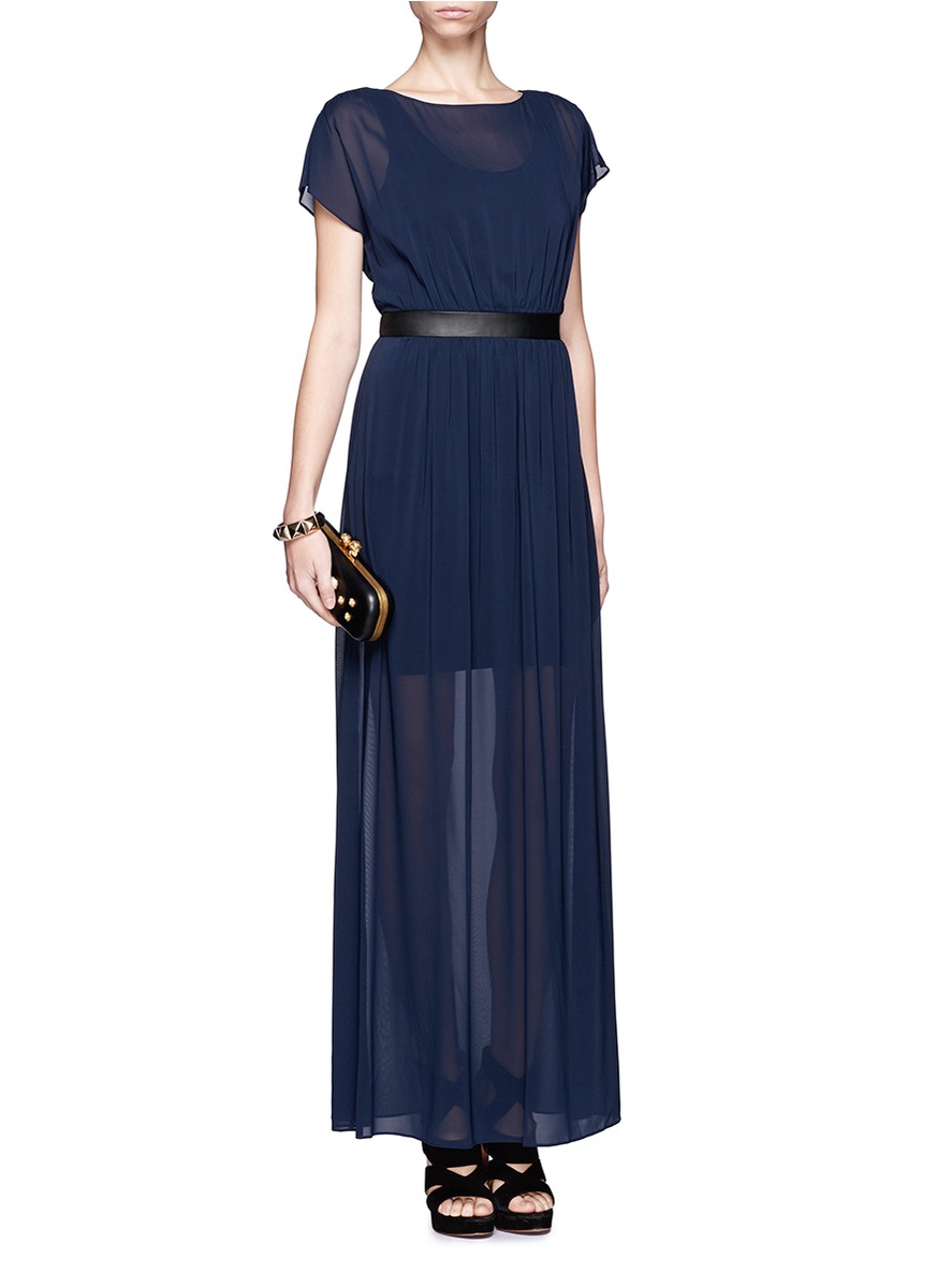 alice and olivia blue gown