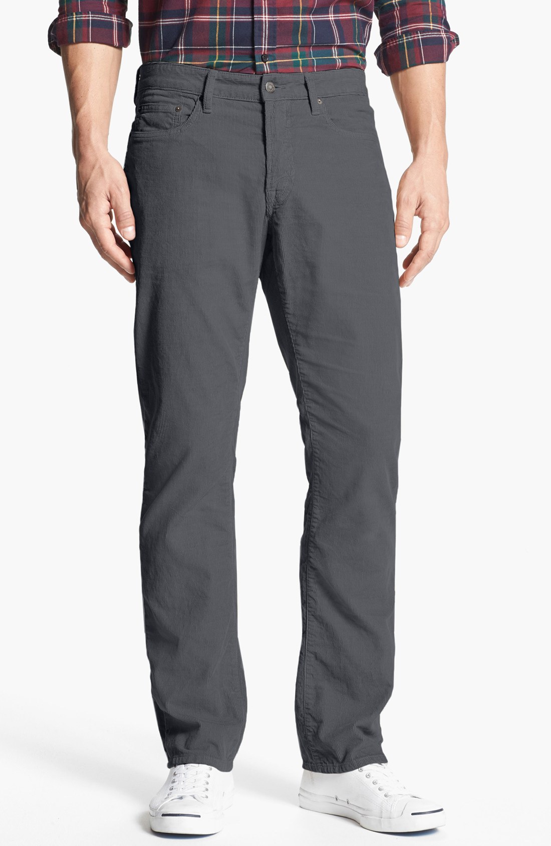 Bonobos Straight Leg Fivepocket Corduroy Pants in Gray for Men (City ...