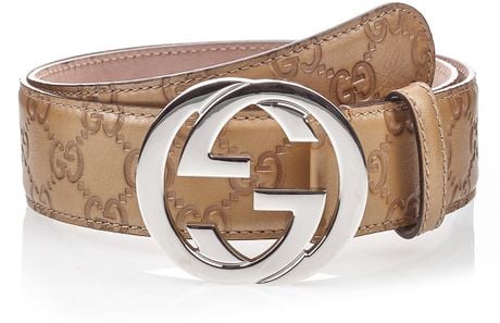 Gucci Belt in Khaki for Men (gold) | Lyst