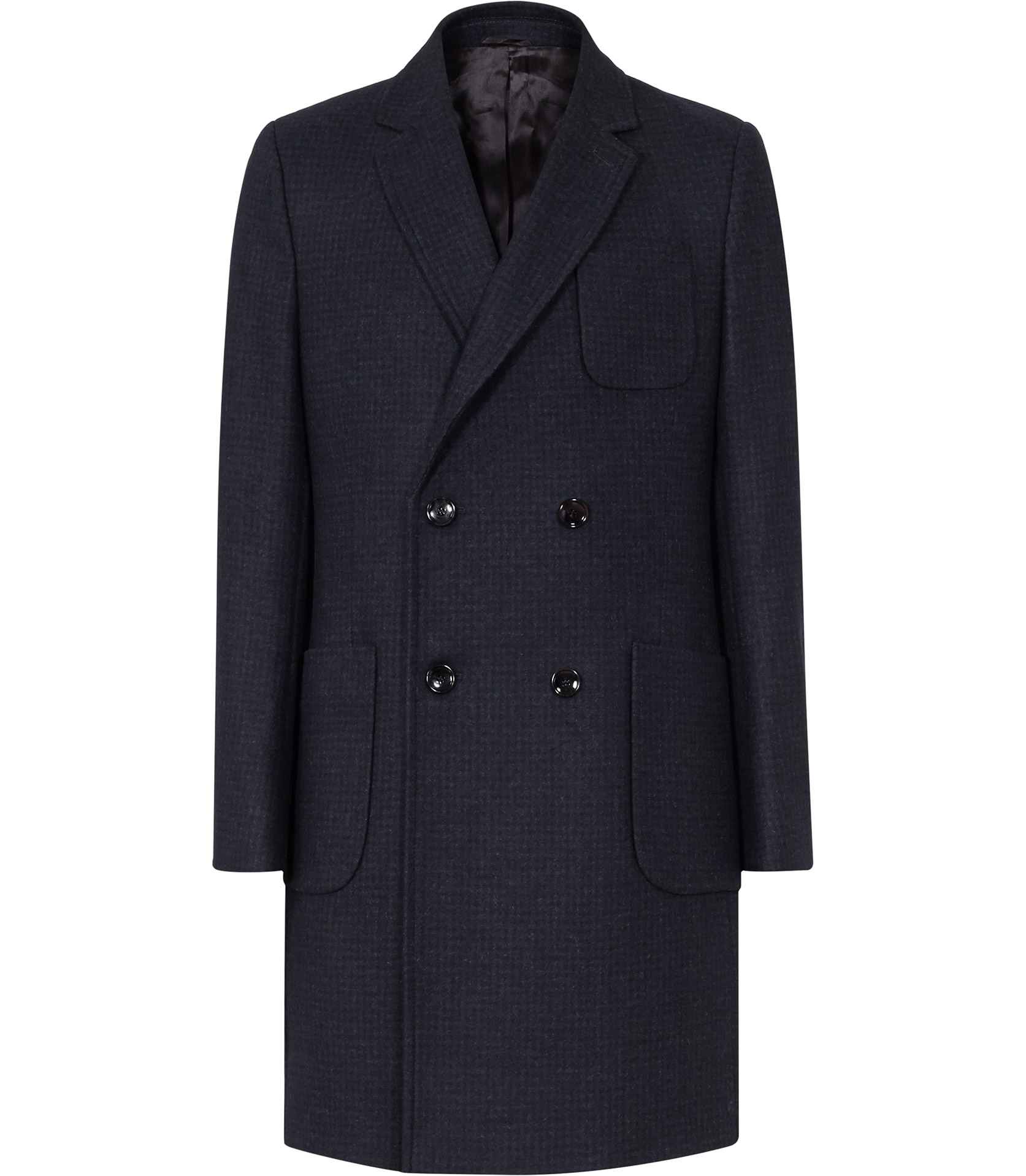 Lyst - Reiss Jeremy Double Breasted Check Coat in Black for Men