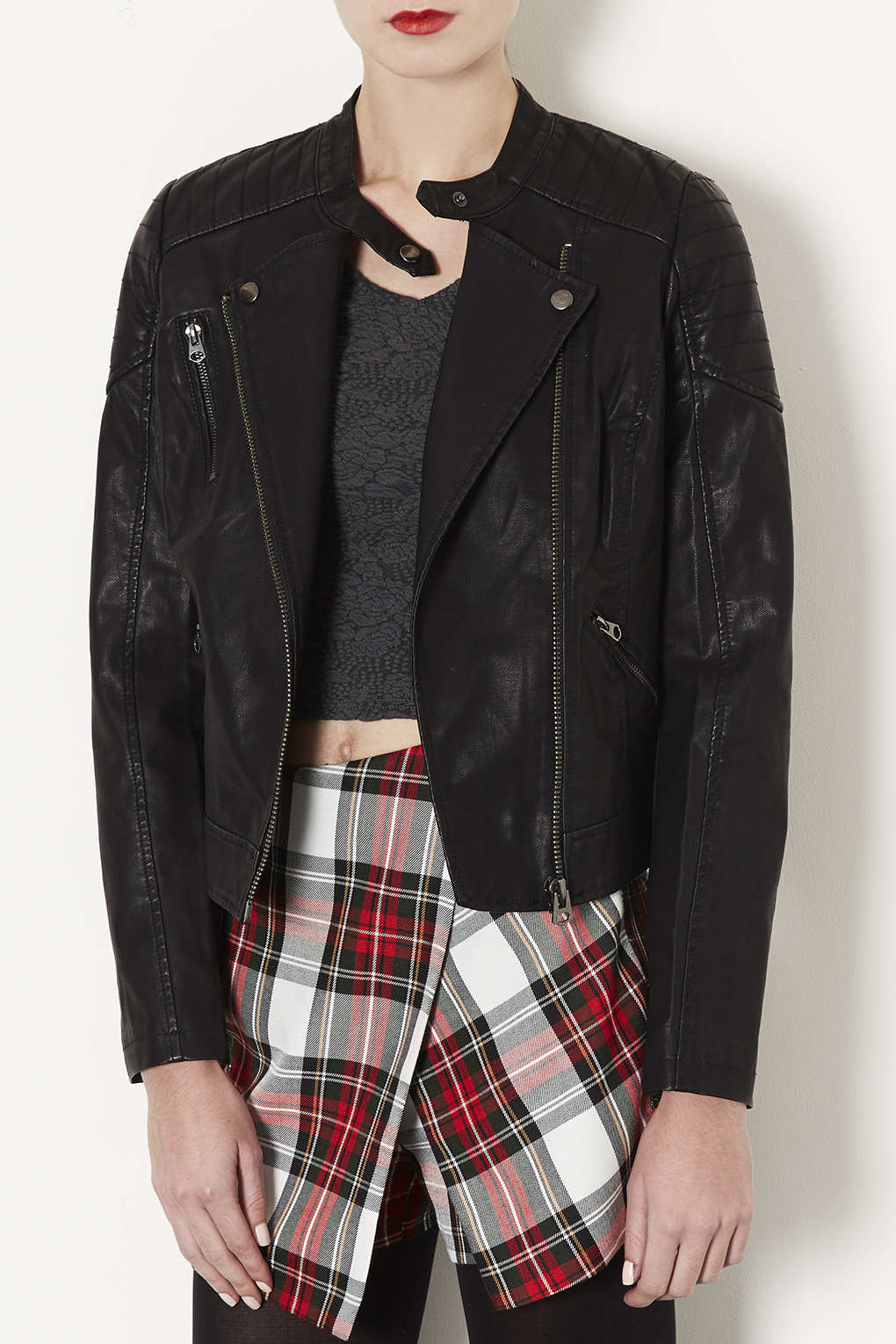 Topshop faux leather jacket