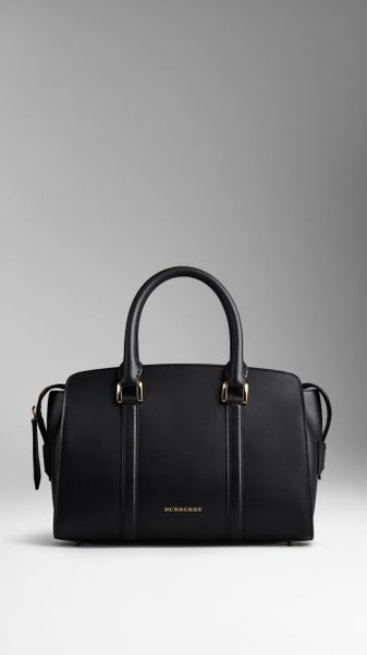Burberry Sartorial Leather Bowling Bag in Black | Lyst