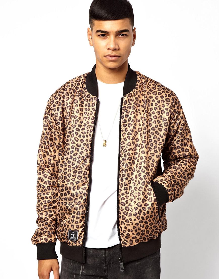 Asos Criminal Damage Reversible Bomber in Leopard Print for Men | Lyst