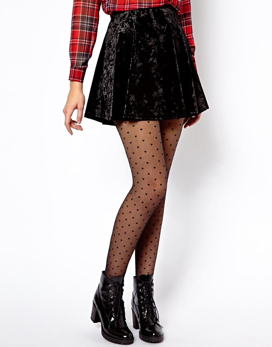 Asos Curve New Look Crushed Velvet Skater Skirt in Black | Lyst