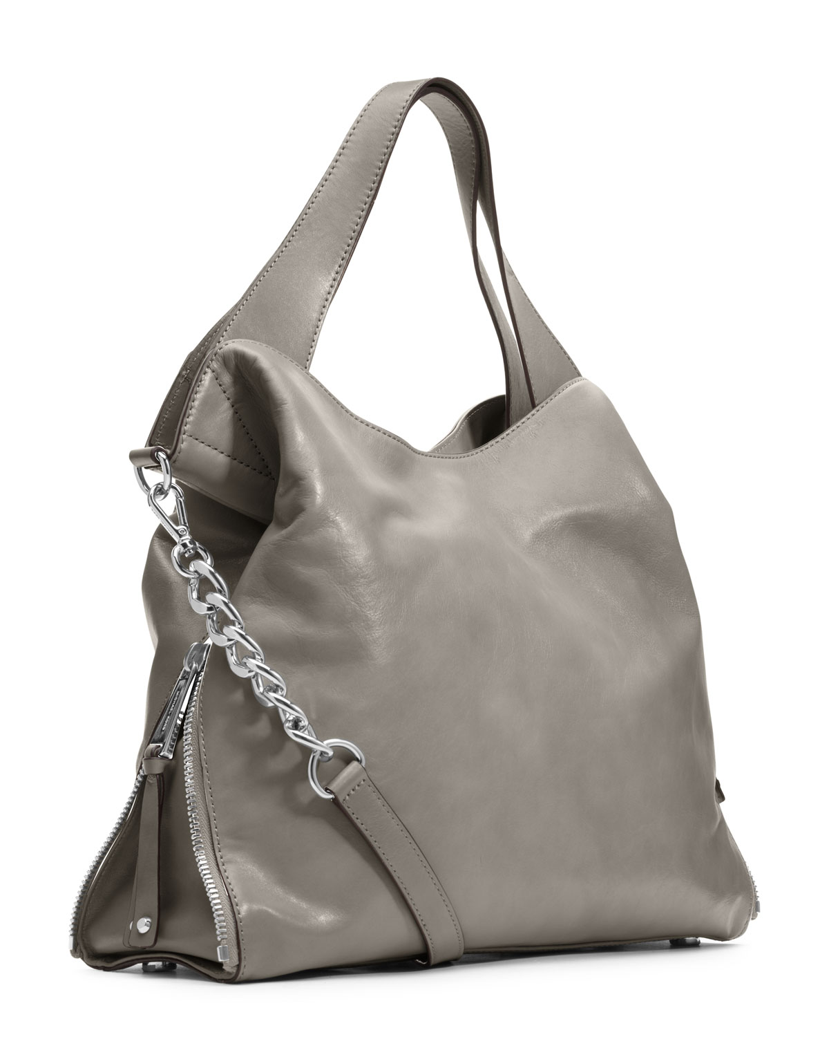Lyst Michael Kors Large Devon Shoulder Tote In Gray Gallery