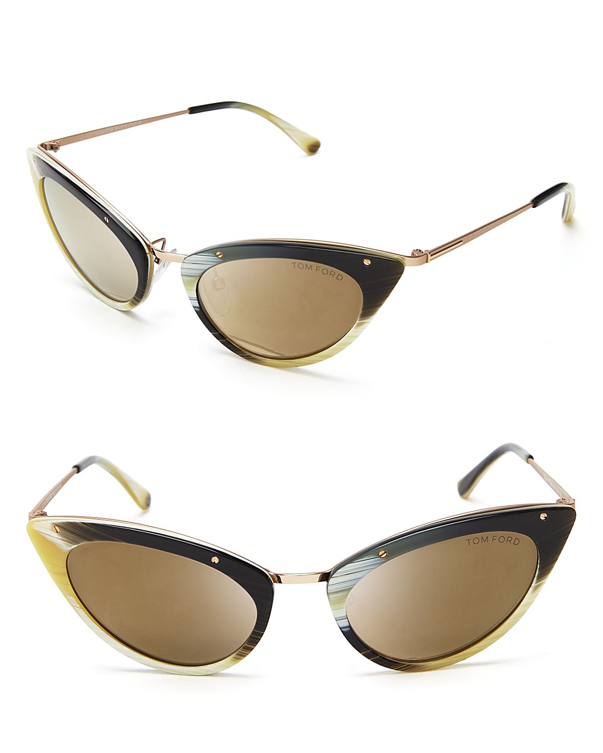 Lyst - Tom Ford Grace Mirror Cat Eye Sunglasses in Black