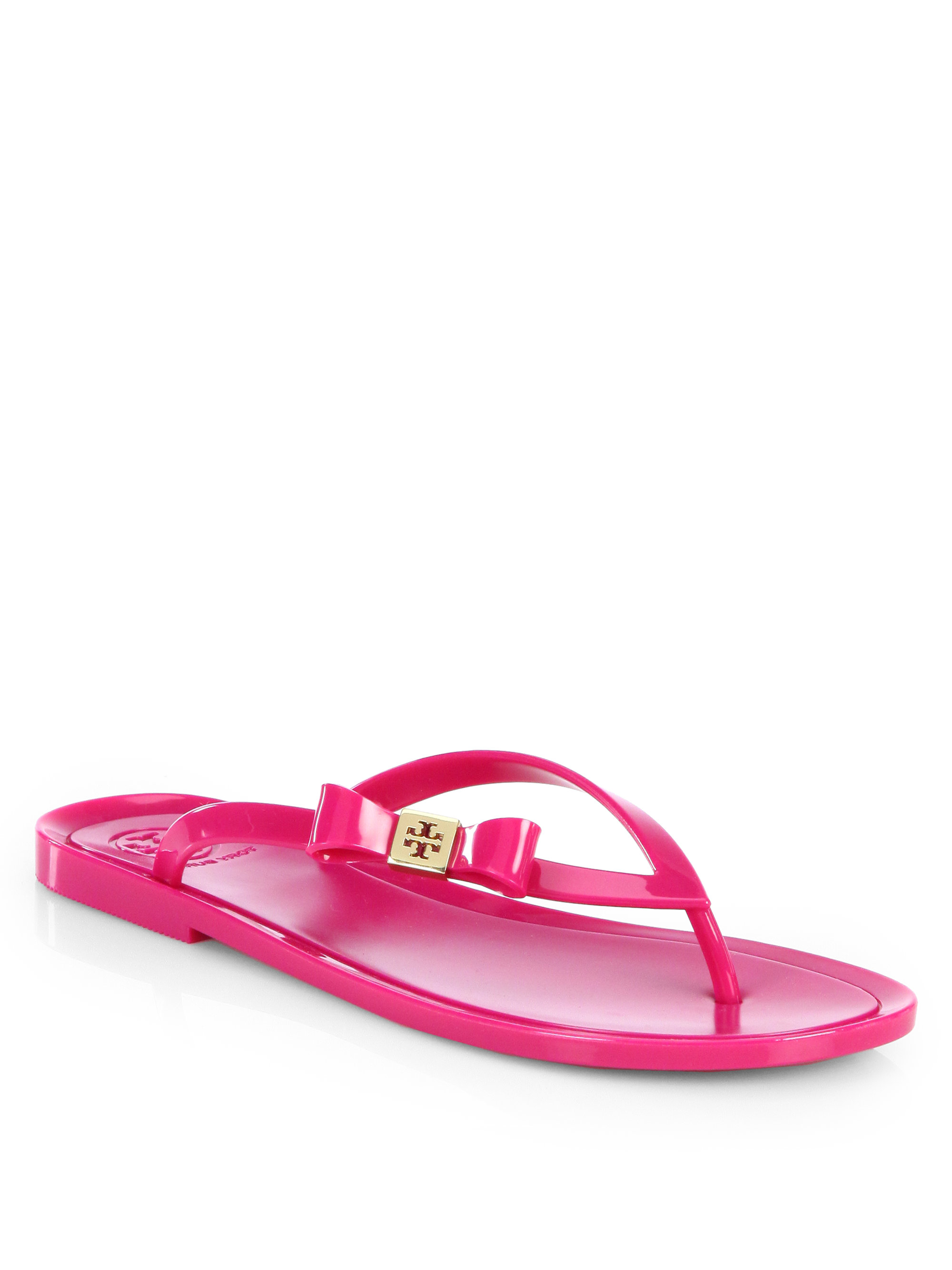 Tory Burch Michaela Jelly Thong Flip Flops in Pink (DARK FUCHSIA) | Lyst