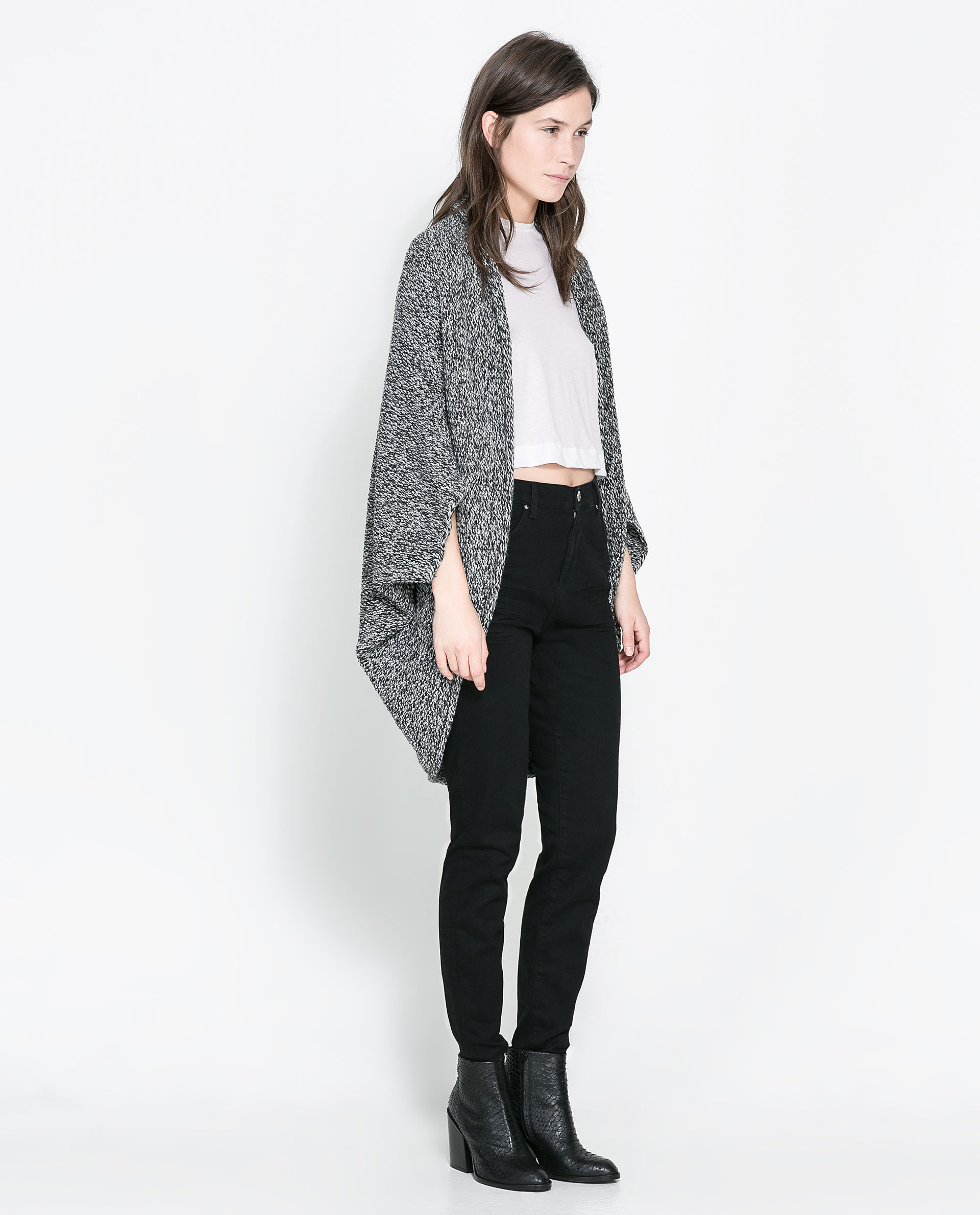 Zara Wraparound Cardigan in Gray Lyst