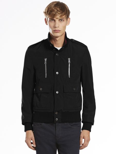 Gucci Padded Bomber Jacket in Black for Men | Lyst