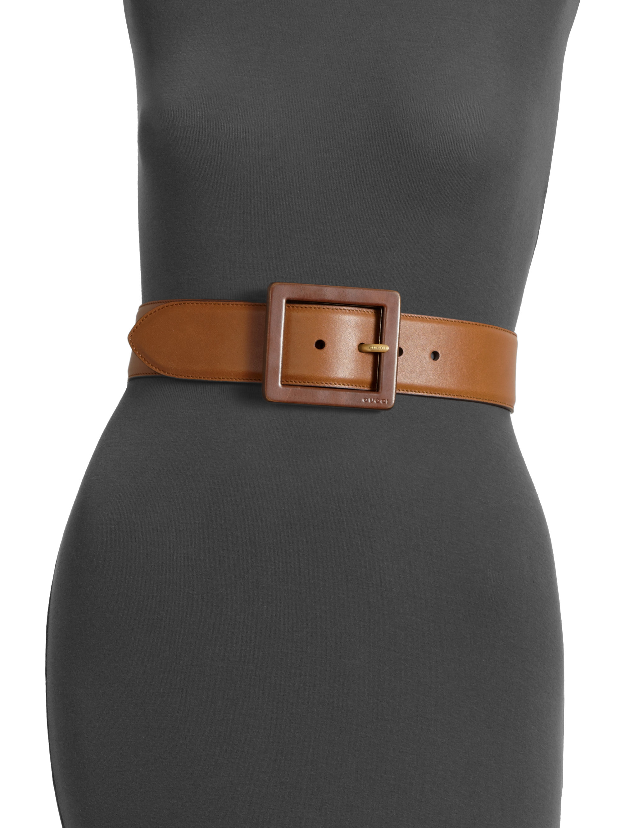 Lyst - Gucci Wide Leather Belt in Brown