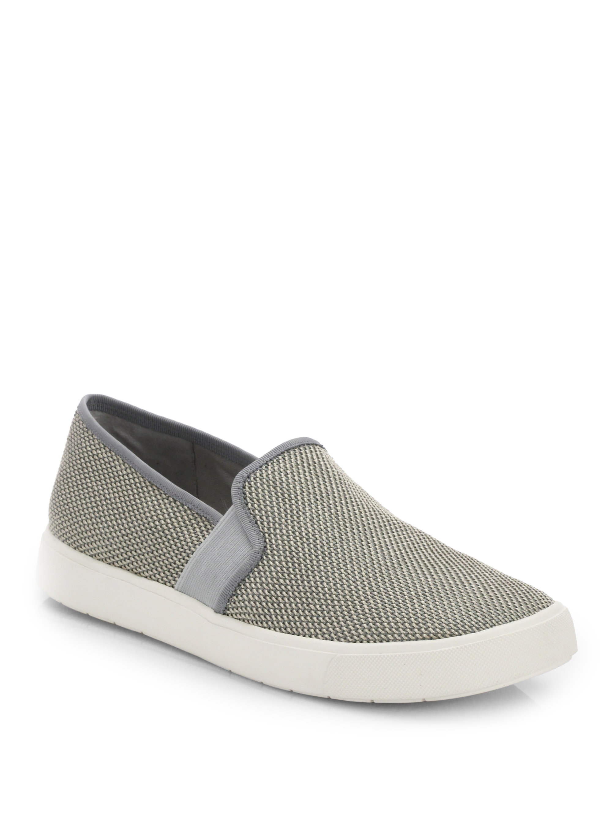 Lyst - Vince Blair Woven Canvas Slipon Sneakers in Gray