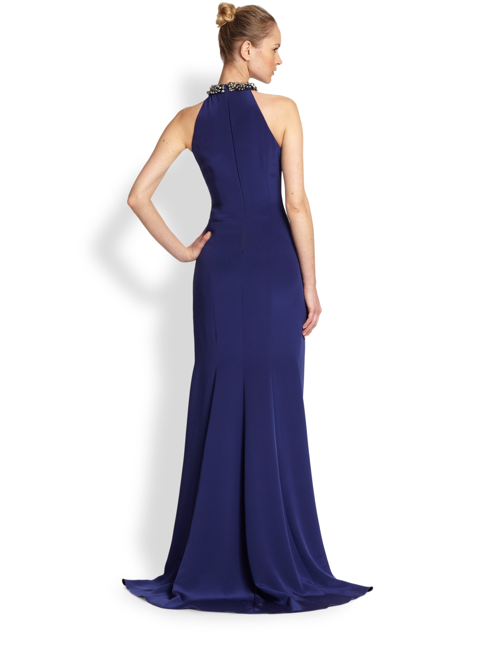 carmen marc valvo blue gown