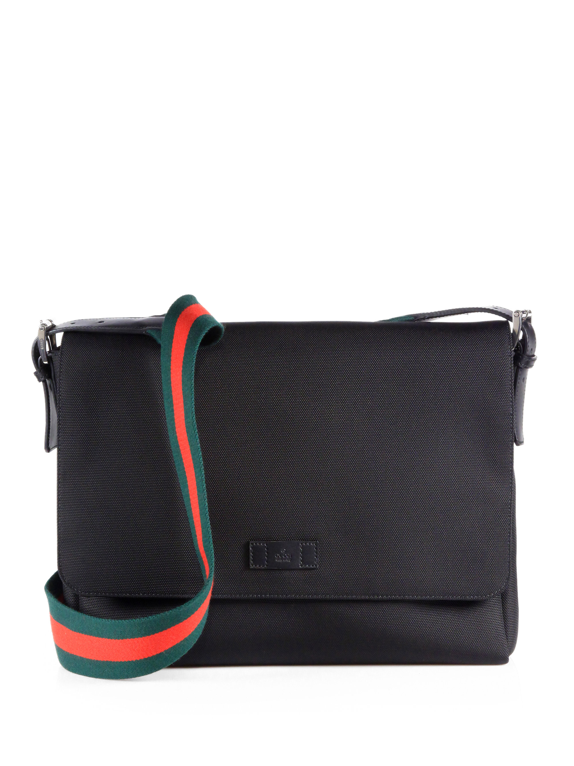 Gucci Techno Canvas Messenger Bag in Black for Men | Lyst
