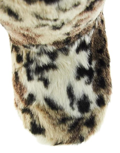 Asos River Island Mountain Leopard Faux Fur Boot Slippers in Brown | Lyst