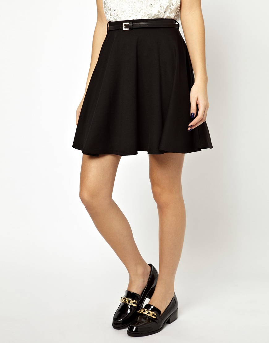 Shop by category From high-waisted skirts in denim and corduroy to long skirts decorated in florals, our skirts for women is the ultimate in effortless chic. Team our leather-look mini skirt up with a logo T-shirt and heeled boots for a killer office look.