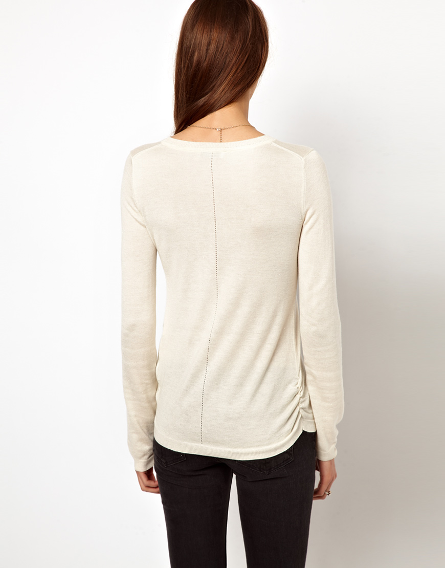 Lyst Asos Whistles Annie Sparkle Sweater in White
