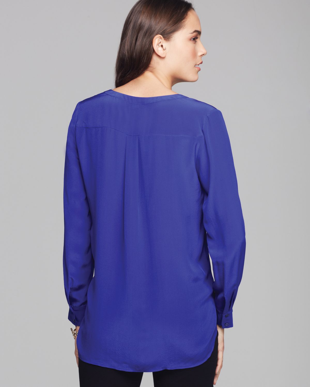 blue silk blouse uk