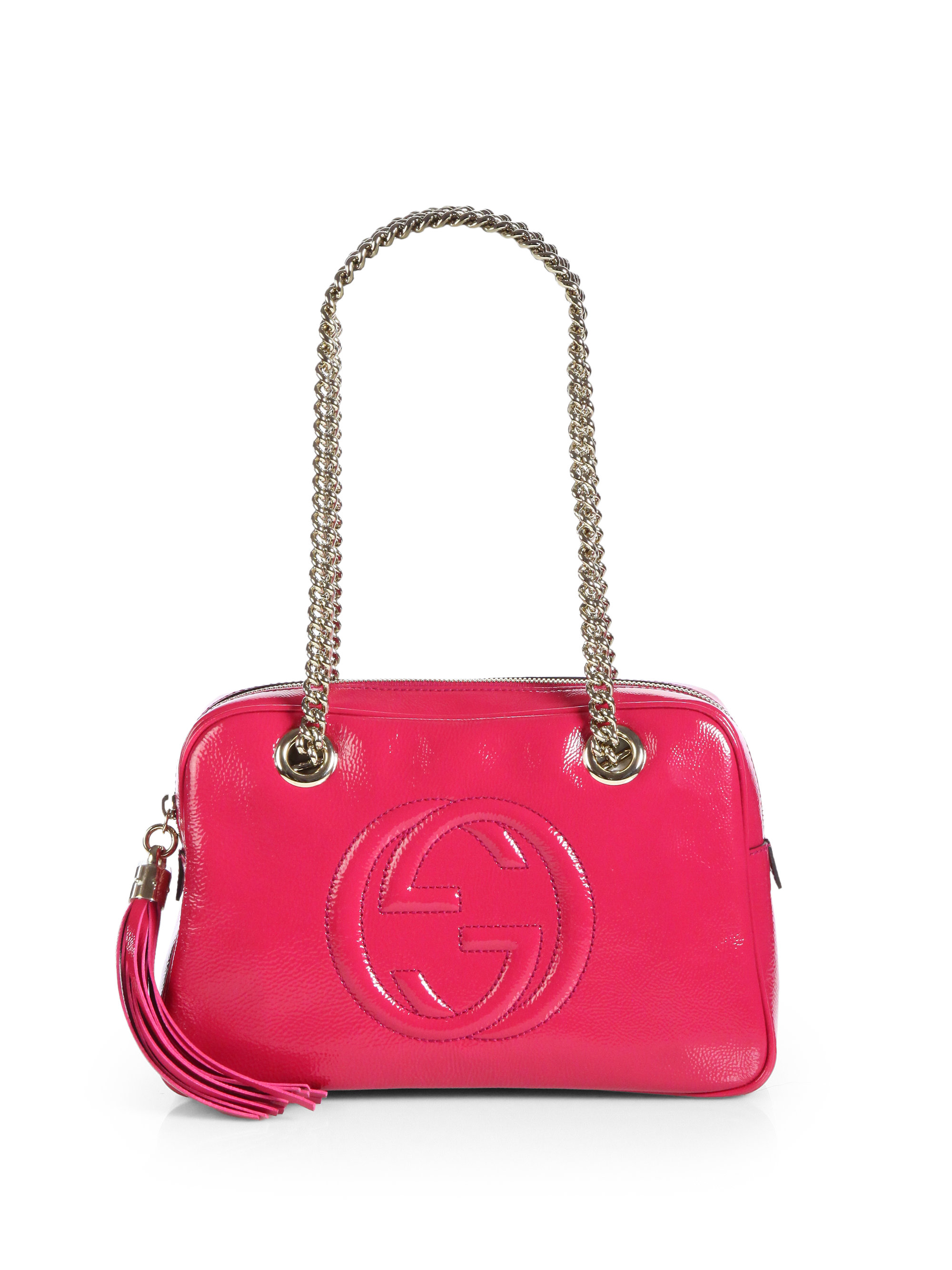 Gucci Soho Patent Leather Shoulder Bag in Pink (BRIGHT PINK) | Lyst