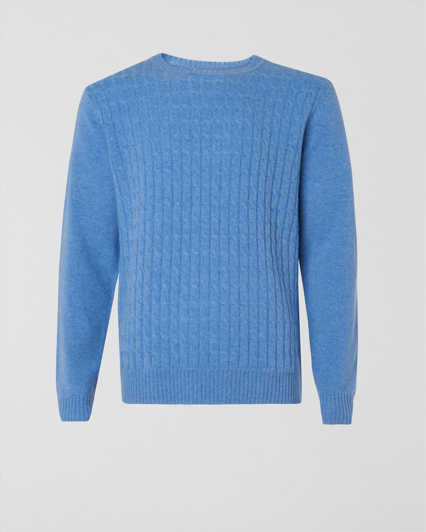Jaeger Cable Front Crew Neck Sweater in Blue for Men (Light Blue) | Lyst