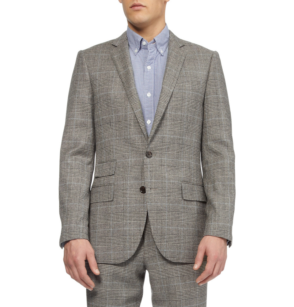 J.Crew Slim-Fit Glen Plaid Wool-Blend Suit Jacket in Gray for Men - Lyst