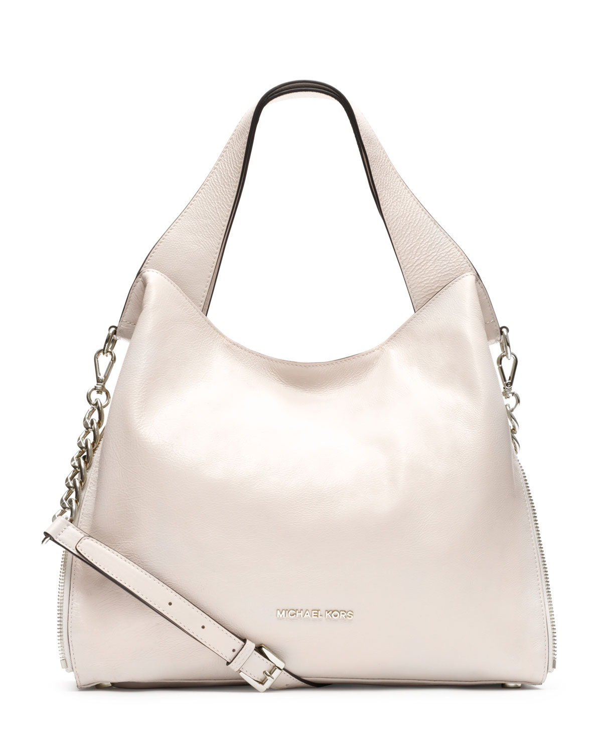 Lyst Michael Kors Large Devon Shoulder Tote In White Gallery