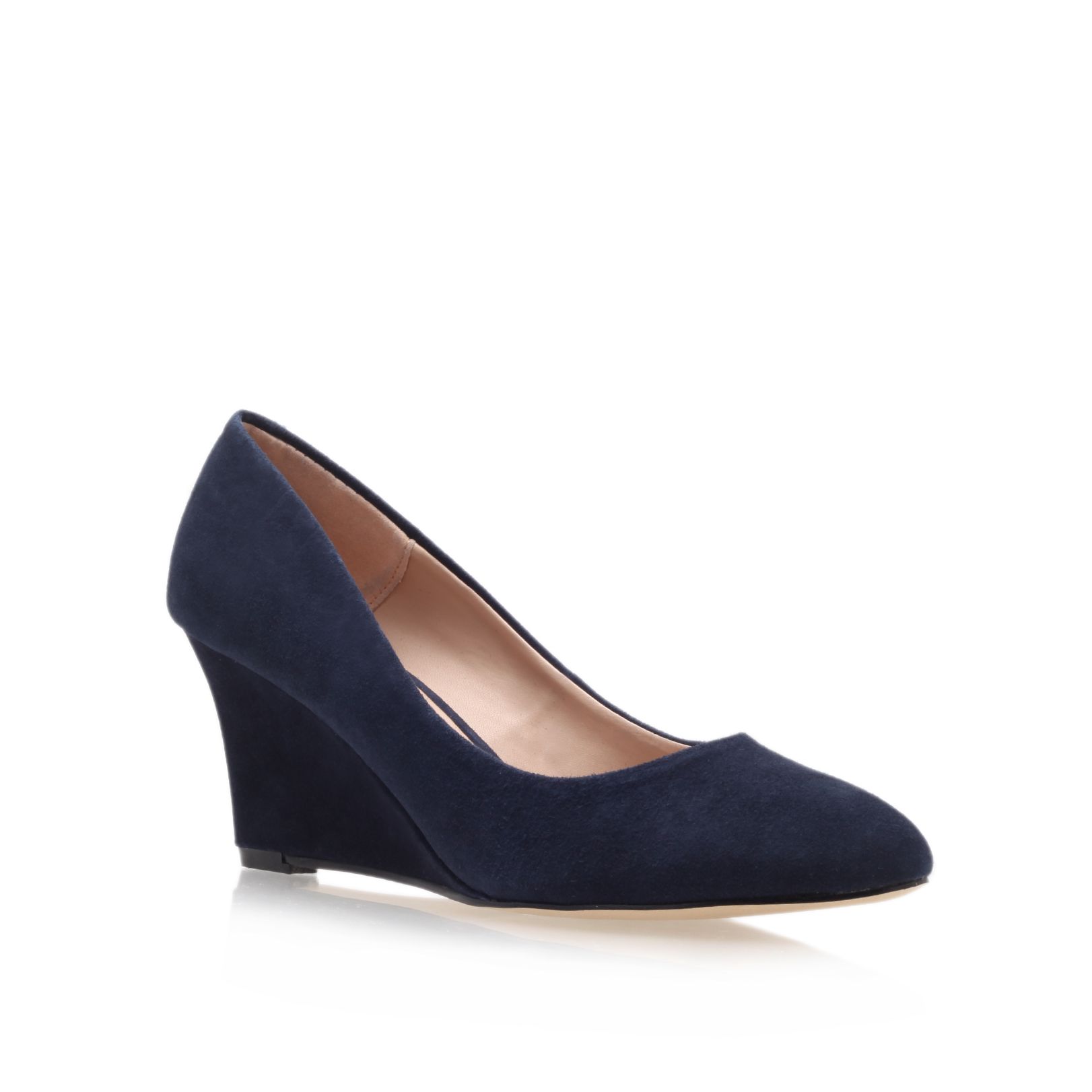 Carvela Kurt Geiger Krissy Mid Heel Wedge Court Shoes in Blue (Navy) | Lyst