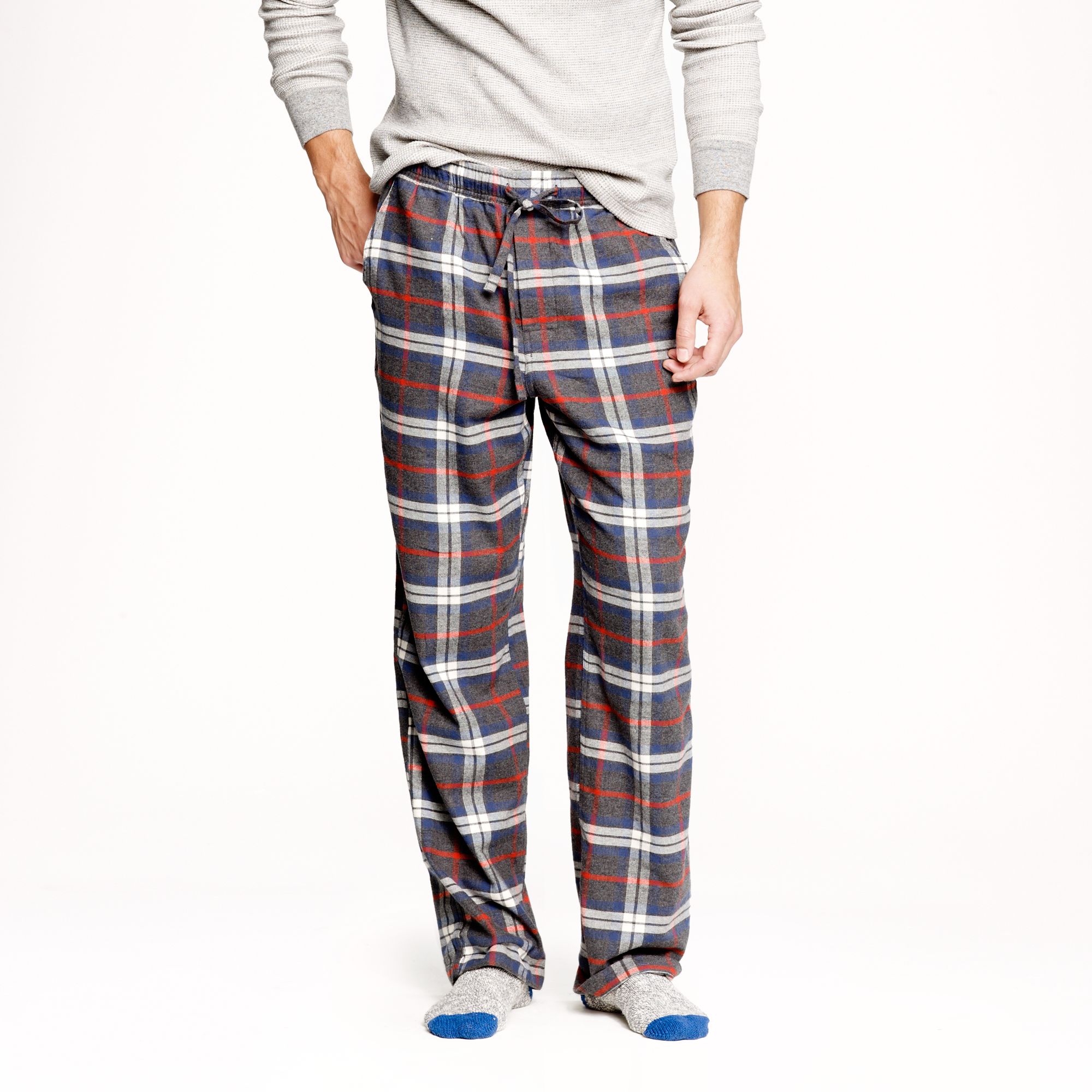 J.crew Classic Flannel Pajama Pant in Gunsmith Grey Plaid in Multicolor ...