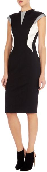 Karen Millen Graphic Color Block Dress in Multicolor (Black/Multi) | Lyst